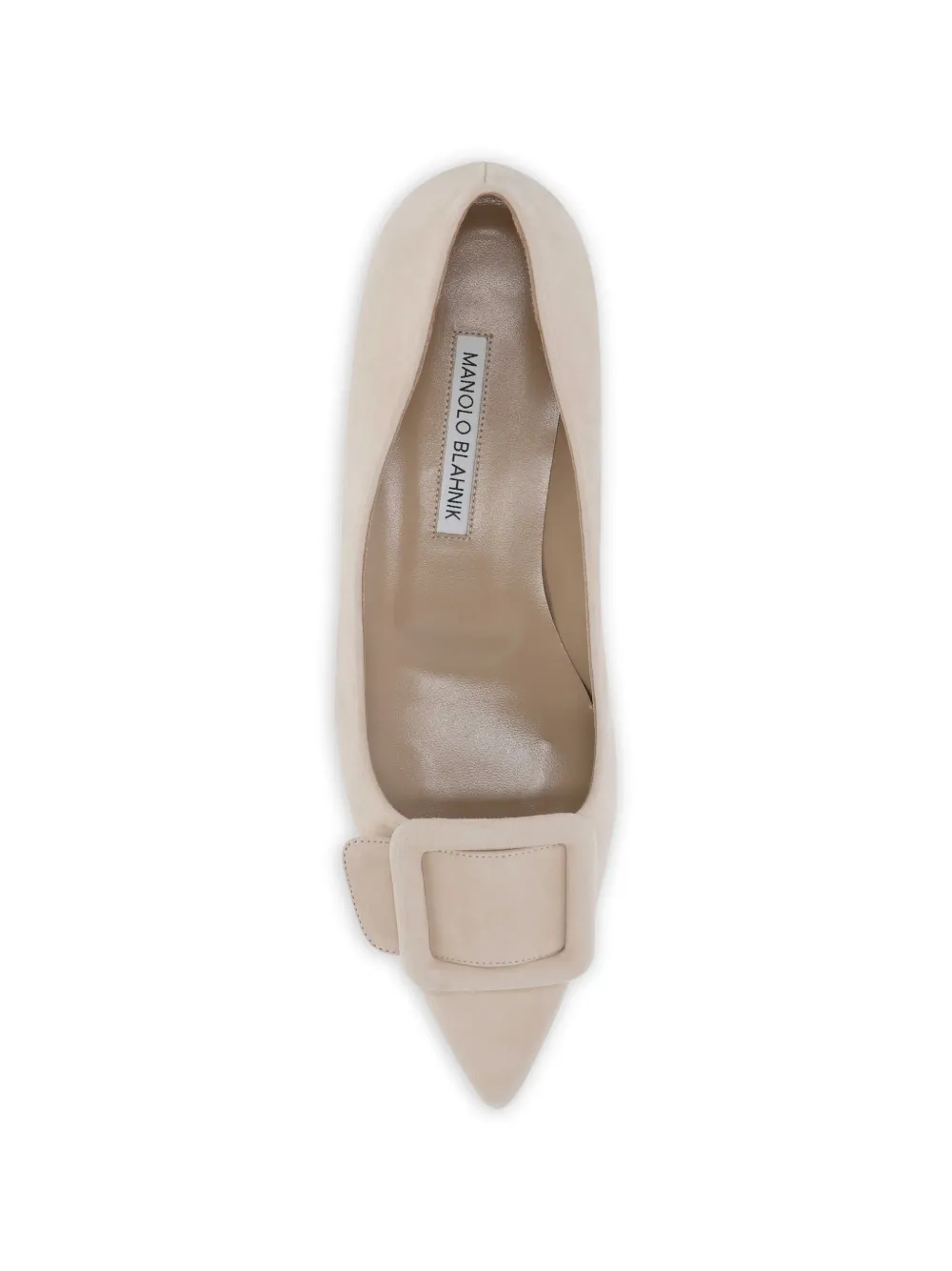 Manolo Blahnik Ballerina's met puntige neus en strik-detail Beige
