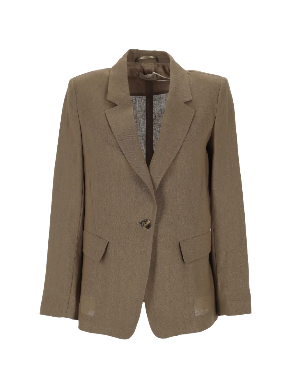 Marella Single-breasted Linen Blazer In Green
