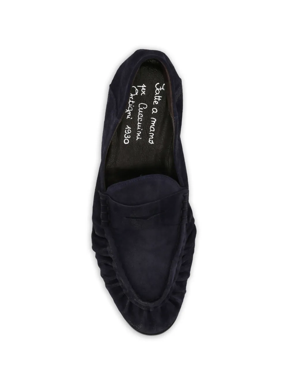 Ortigni Penny loafers met ruches Blauw