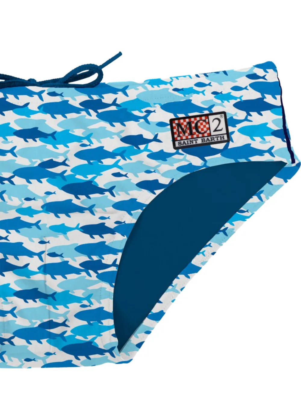 MC2 Saint Barth Kids Zwembroek met haaienprint Blauw