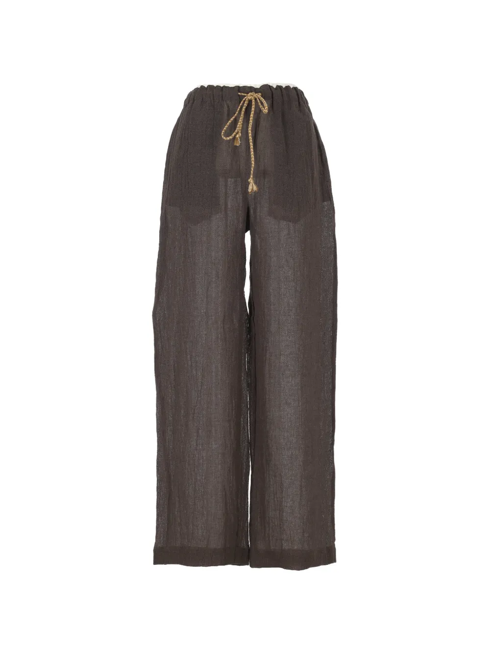120% Lino Gauze high-waisted rousers - Grigio