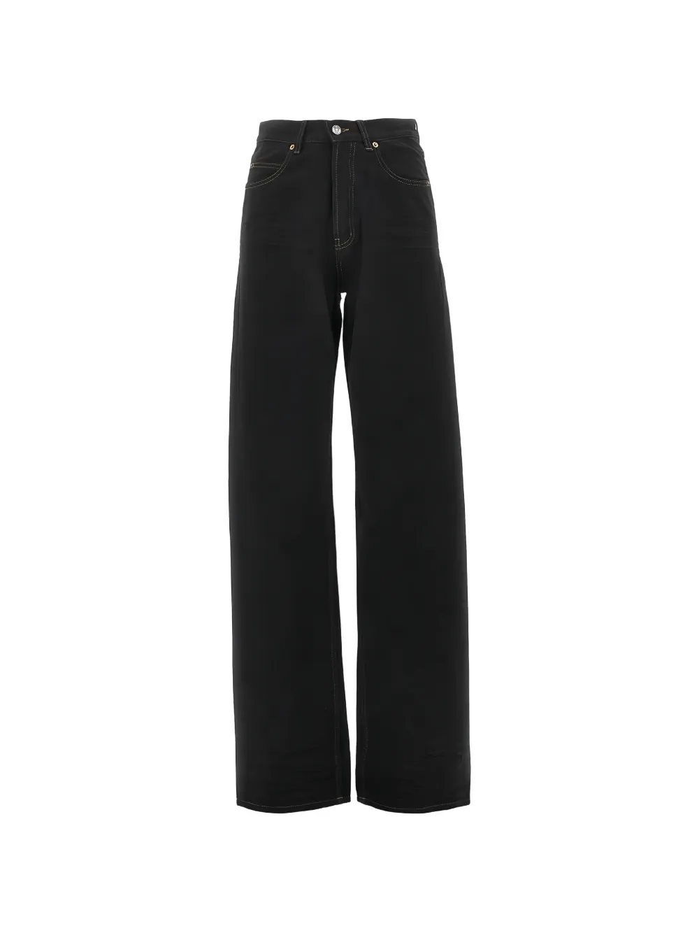 Saint Laurent contrast-stitch wide-leg jeans - Schwarz