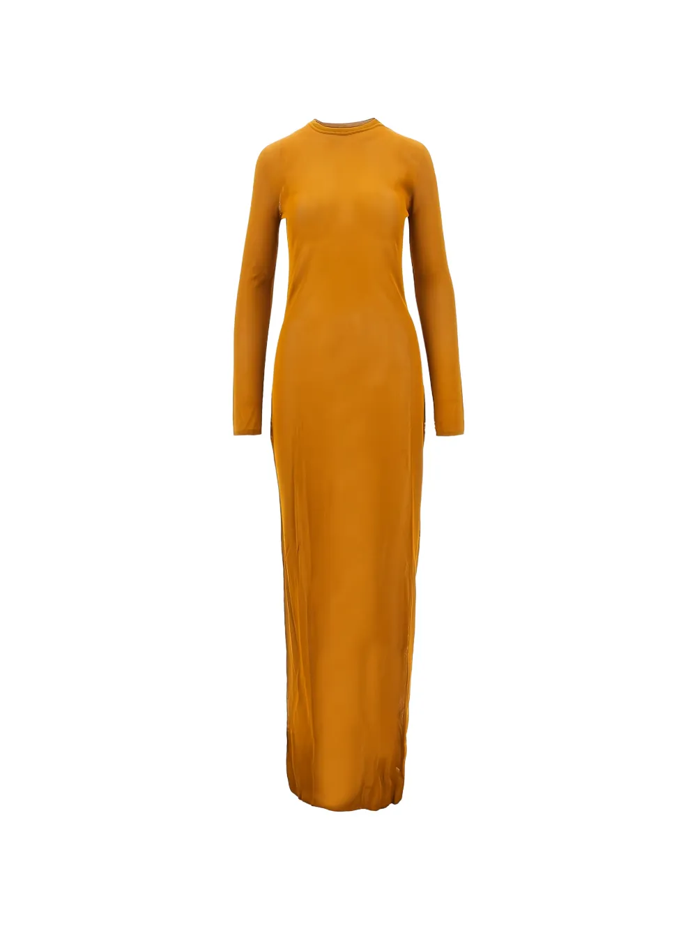 Saint Laurent semi-sheer long-sleeve maxi dress - Orange