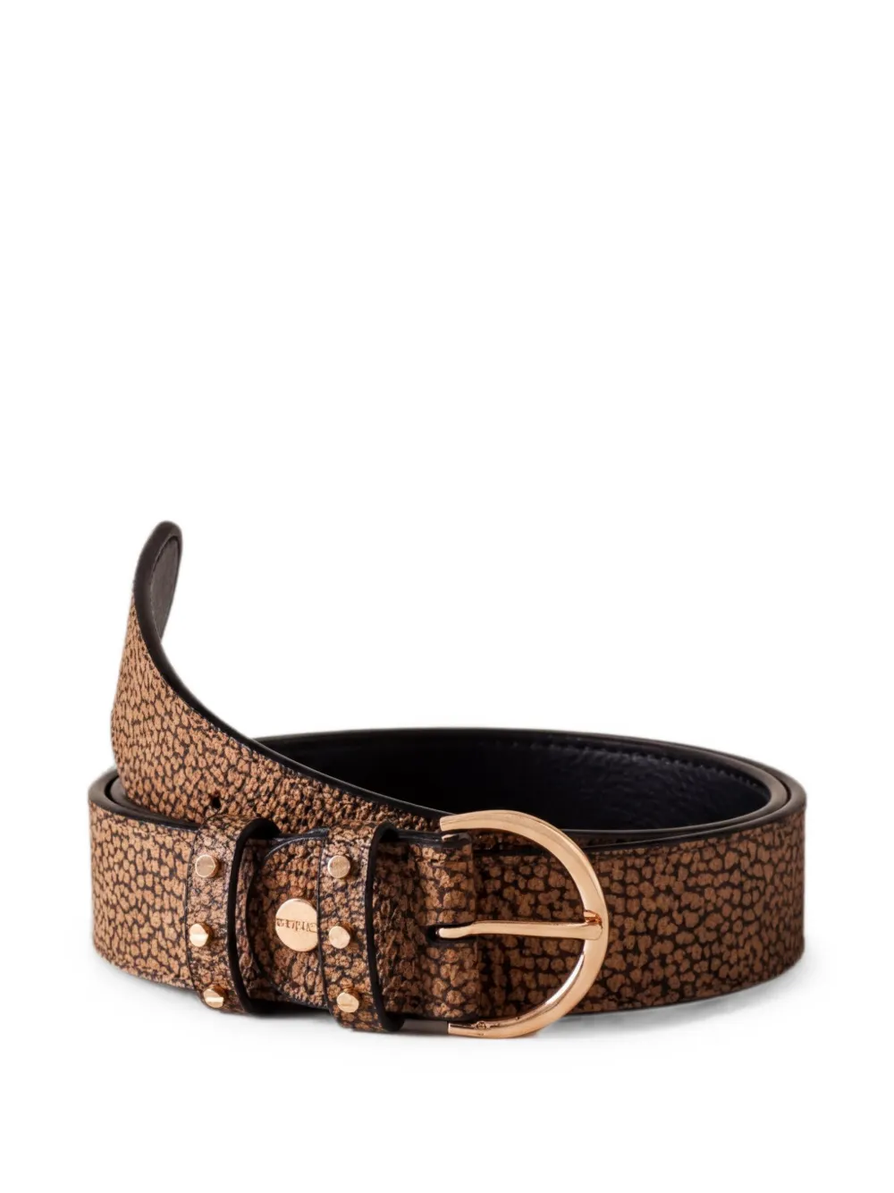 Borbonese animal-print buckled belt - Marrone