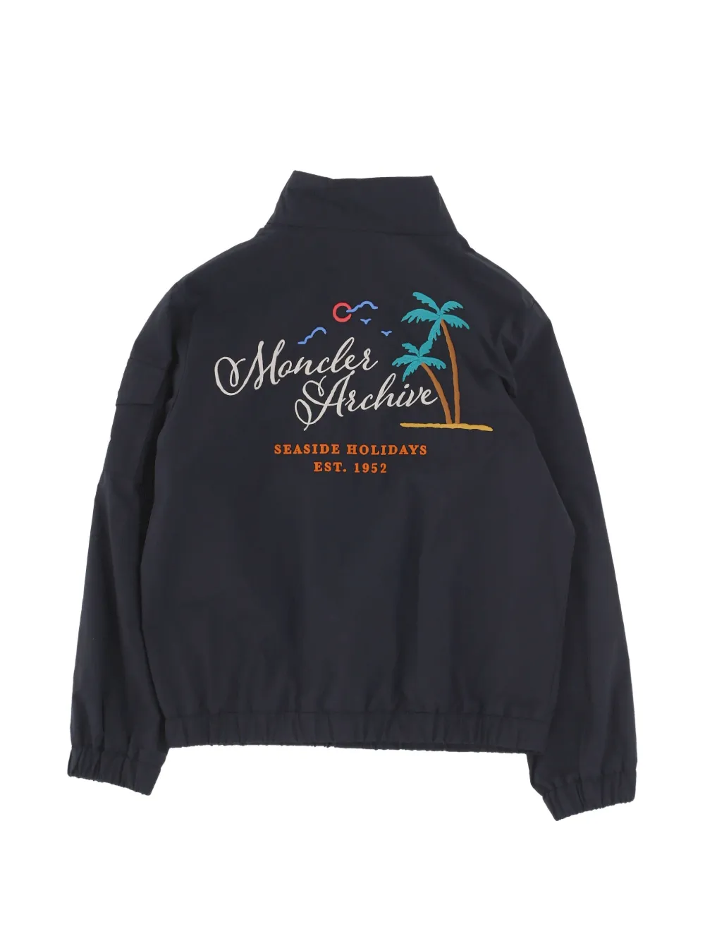 Moncler Enfant Jack met geborduurd logo en rits Blauw