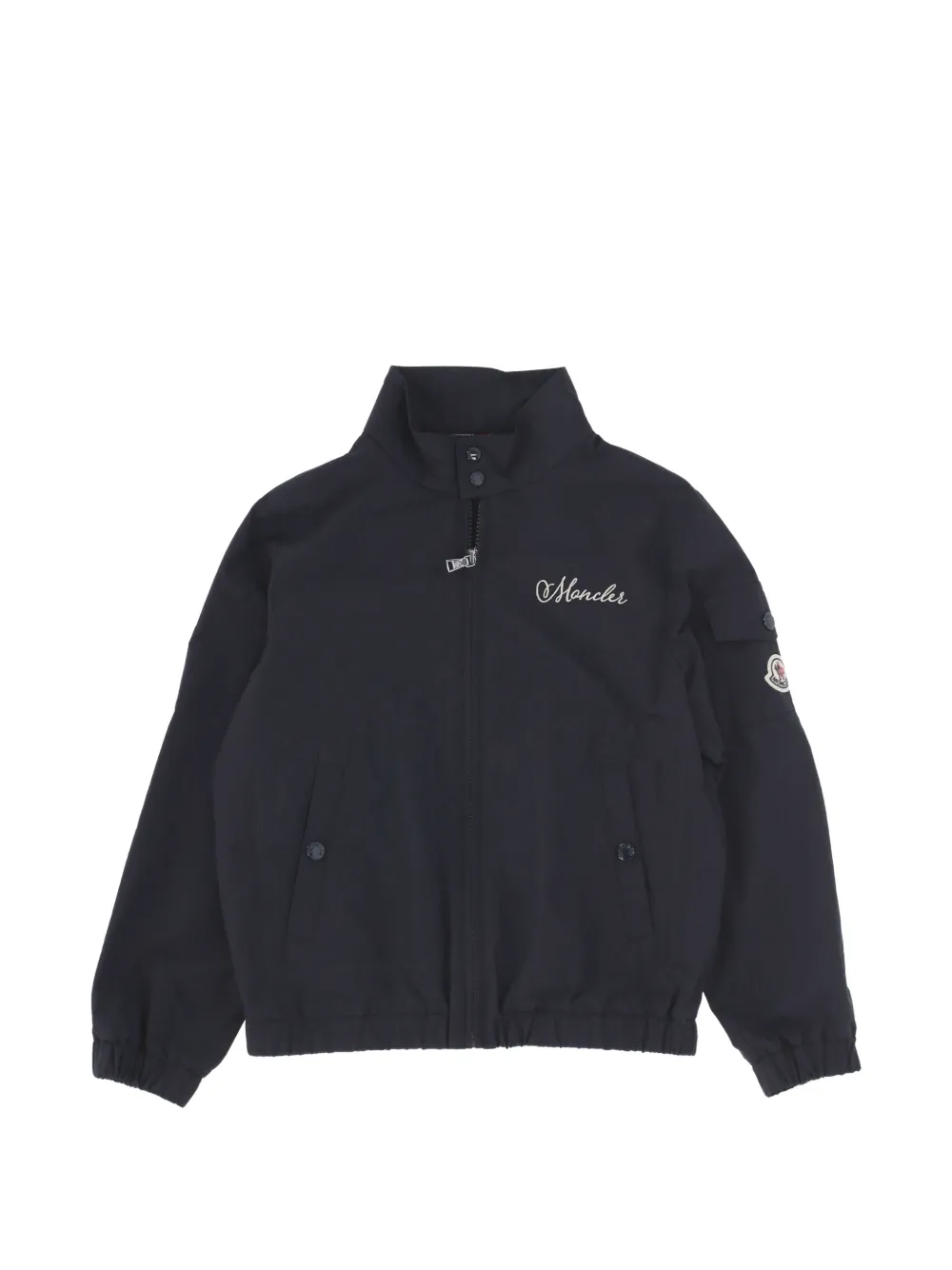 Moncler Enfant Jack met geborduurd logo en rits Blauw
