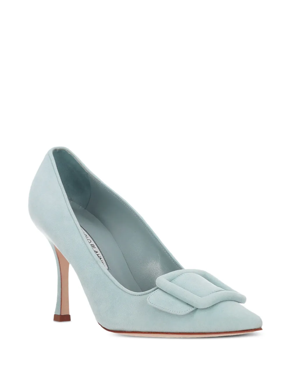 Manolo Blahnik buckle-detail suede pumps Blauw