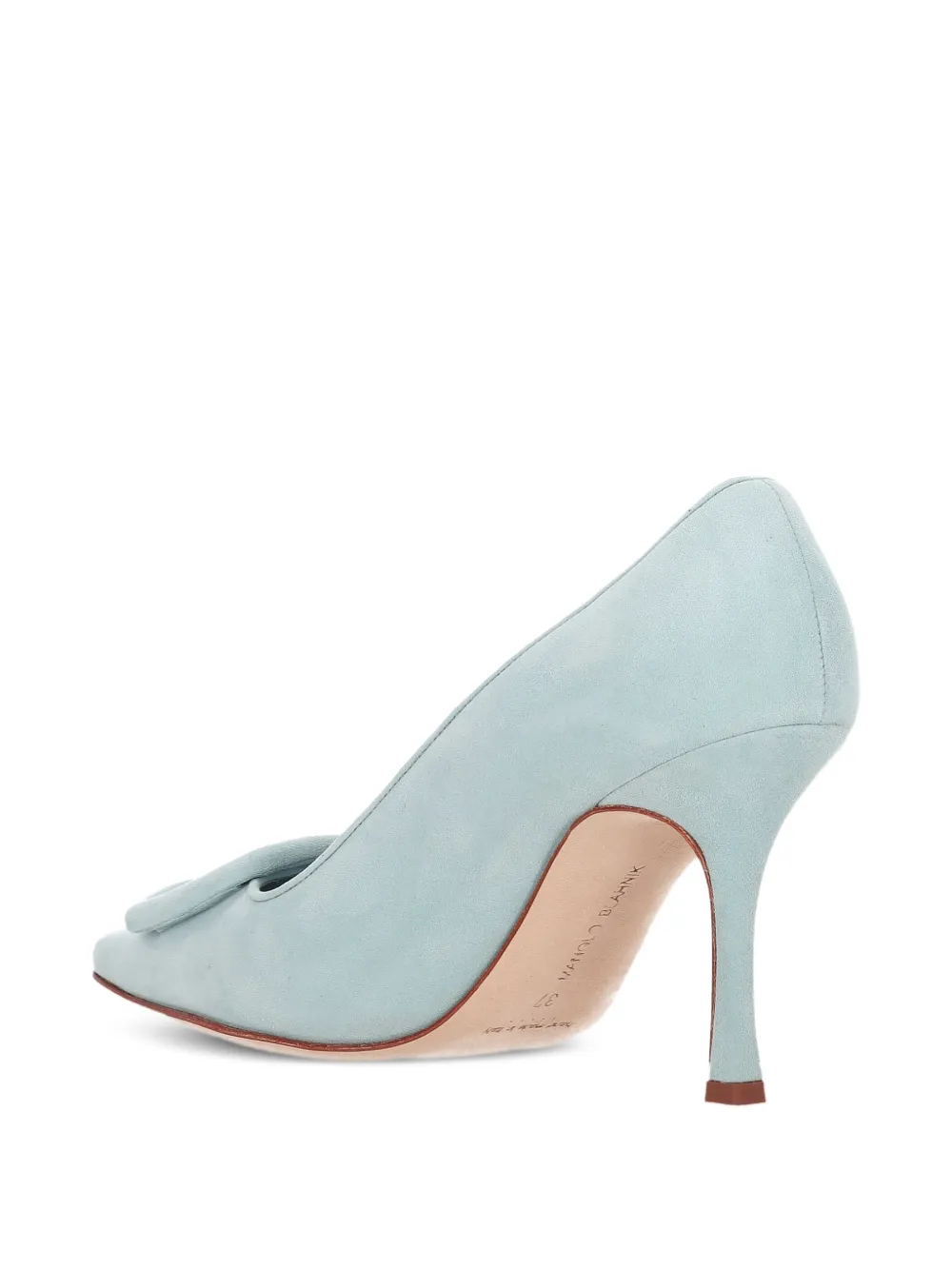 Manolo Blahnik buckle-detail suede pumps Blauw