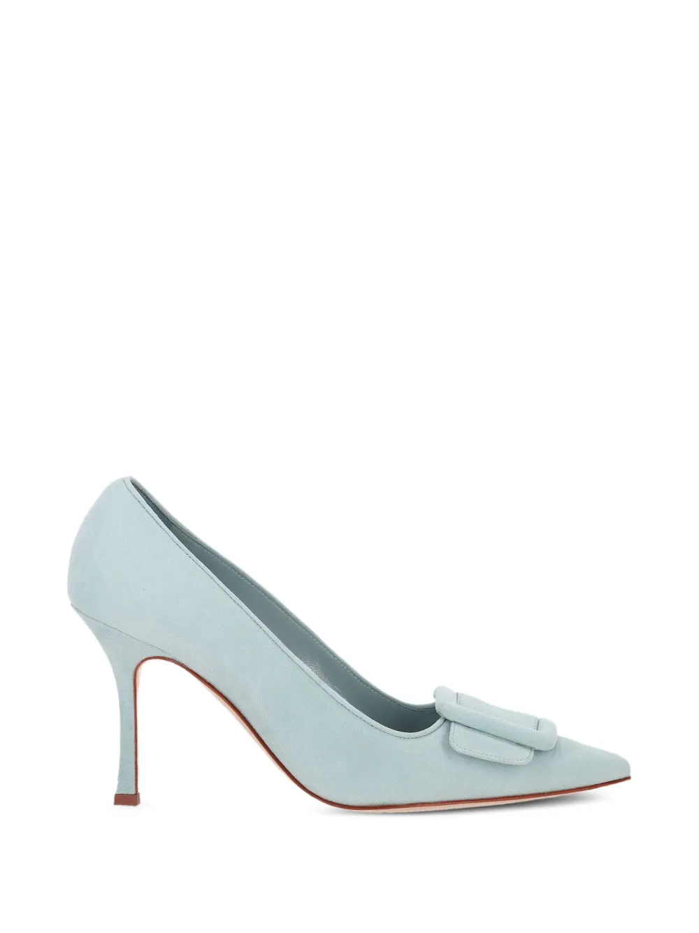 Manolo Blahnik buckle-detail suede pumps - Blu