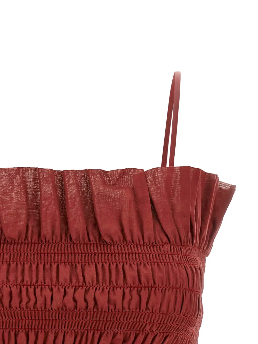 THE ANDAMANE Suri gesmockte top met ruches Rood