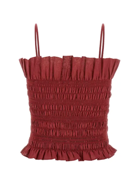 THE ANDAMANE Suri smocked ruffled top