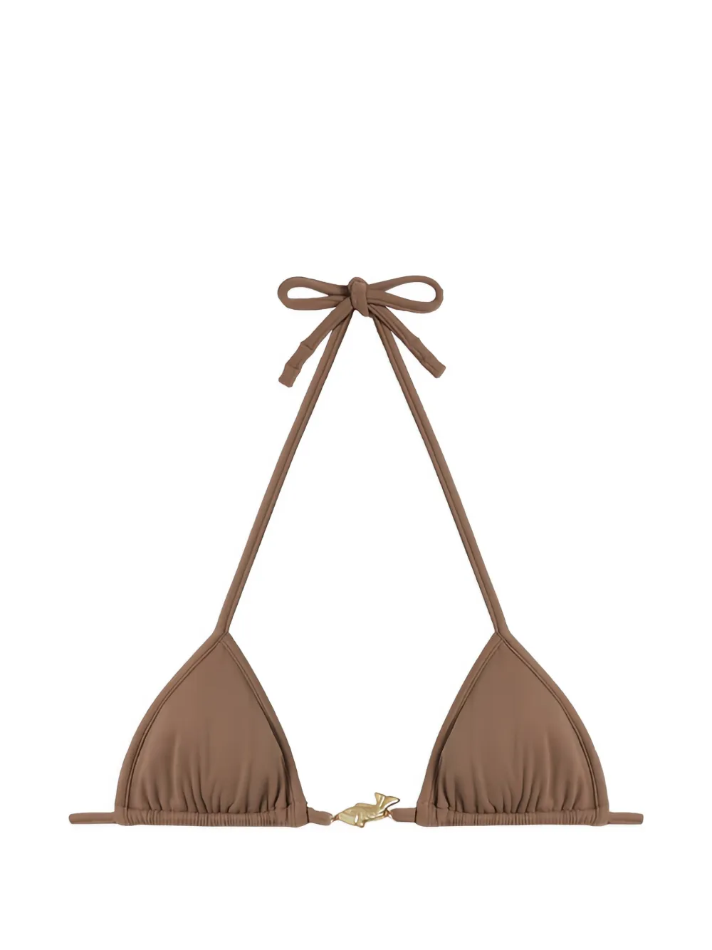 Reina Olga Splash fish-plaque triangle bikini top - Marrone