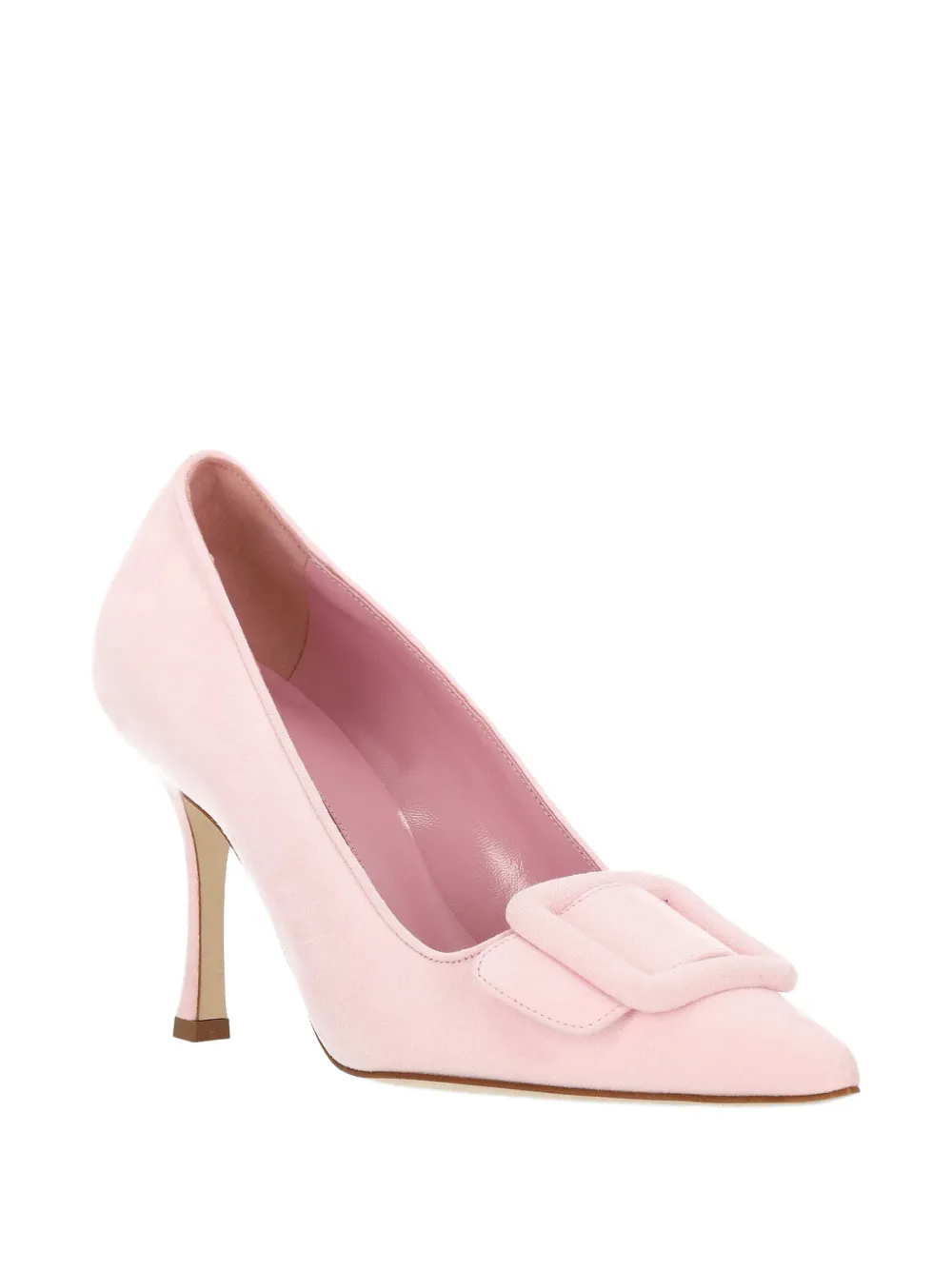 Manolo Blahnik buckle-detail suede pumps Roze