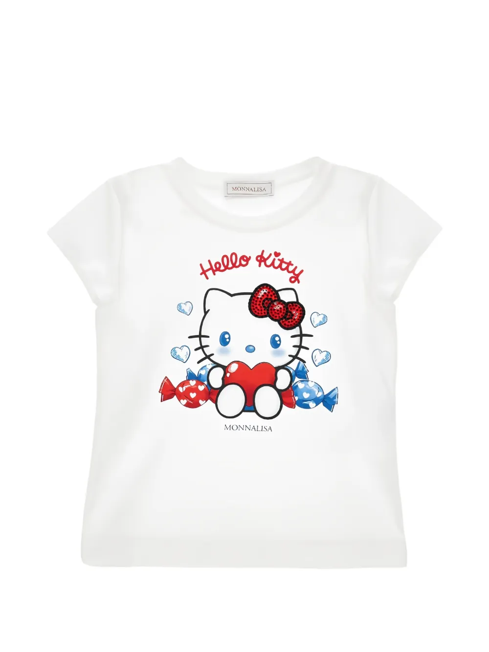Monnalisa Hello Kitty sequin-embellished T-shirt - Bianco