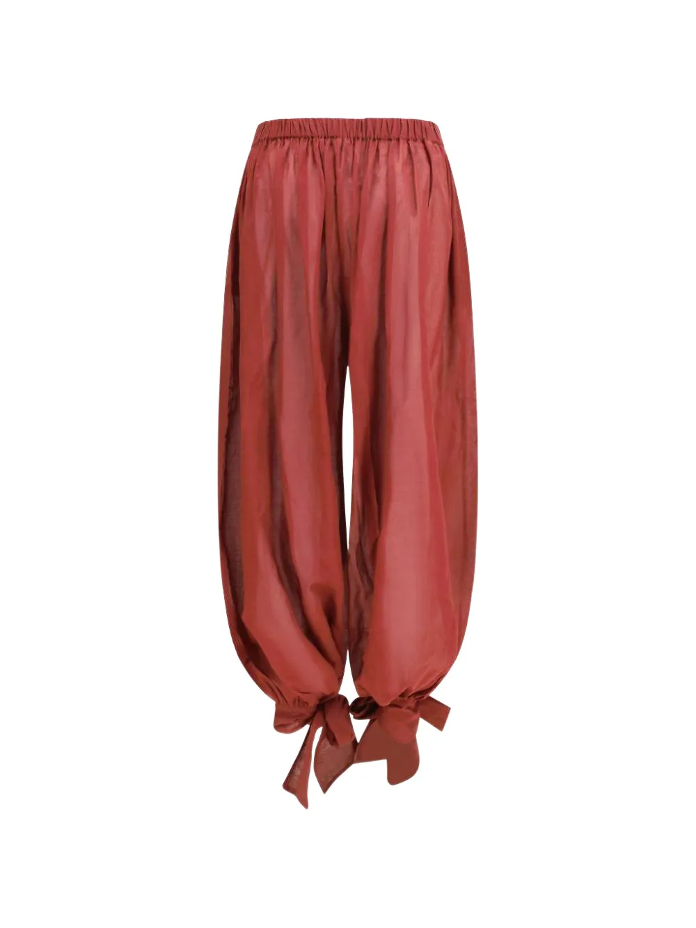 THE ANDAMANE bow-detail elasticated-waistband trousers - Rot