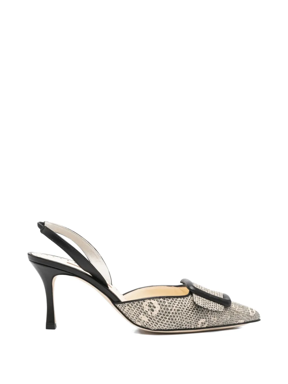 Manolo Blahnik Mayslibi lizard skin-effect pumps Grijs