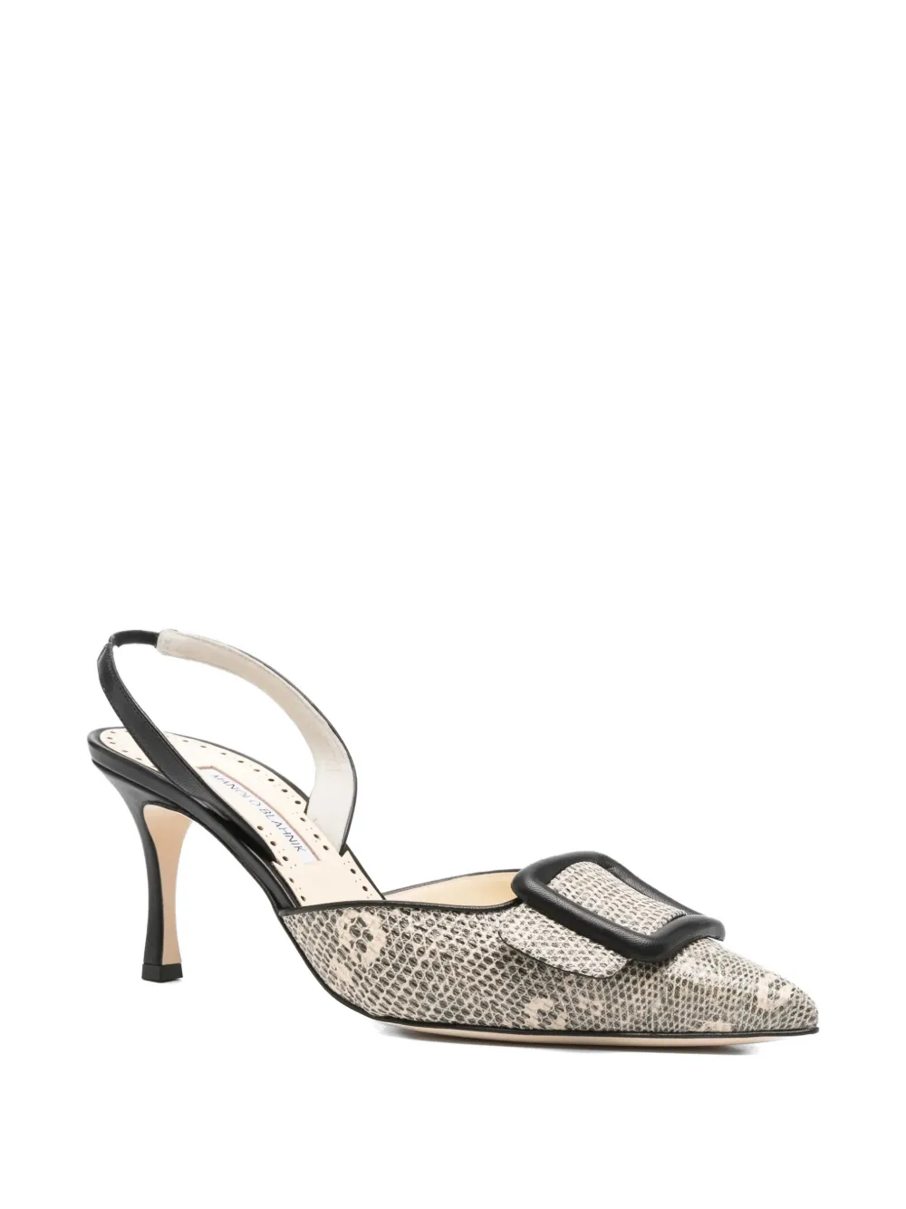 Manolo Blahnik Mayslibi lizard skin-effect pumps Grijs