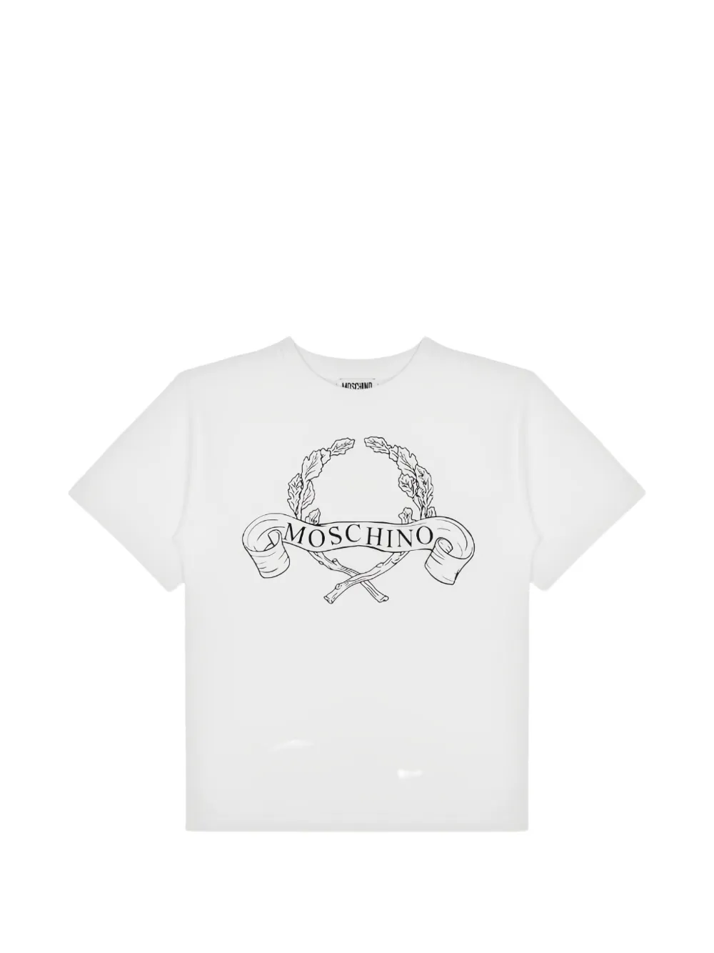 Moschino Kids Lauren Crown logo-print cotton T-shirt - Weiß