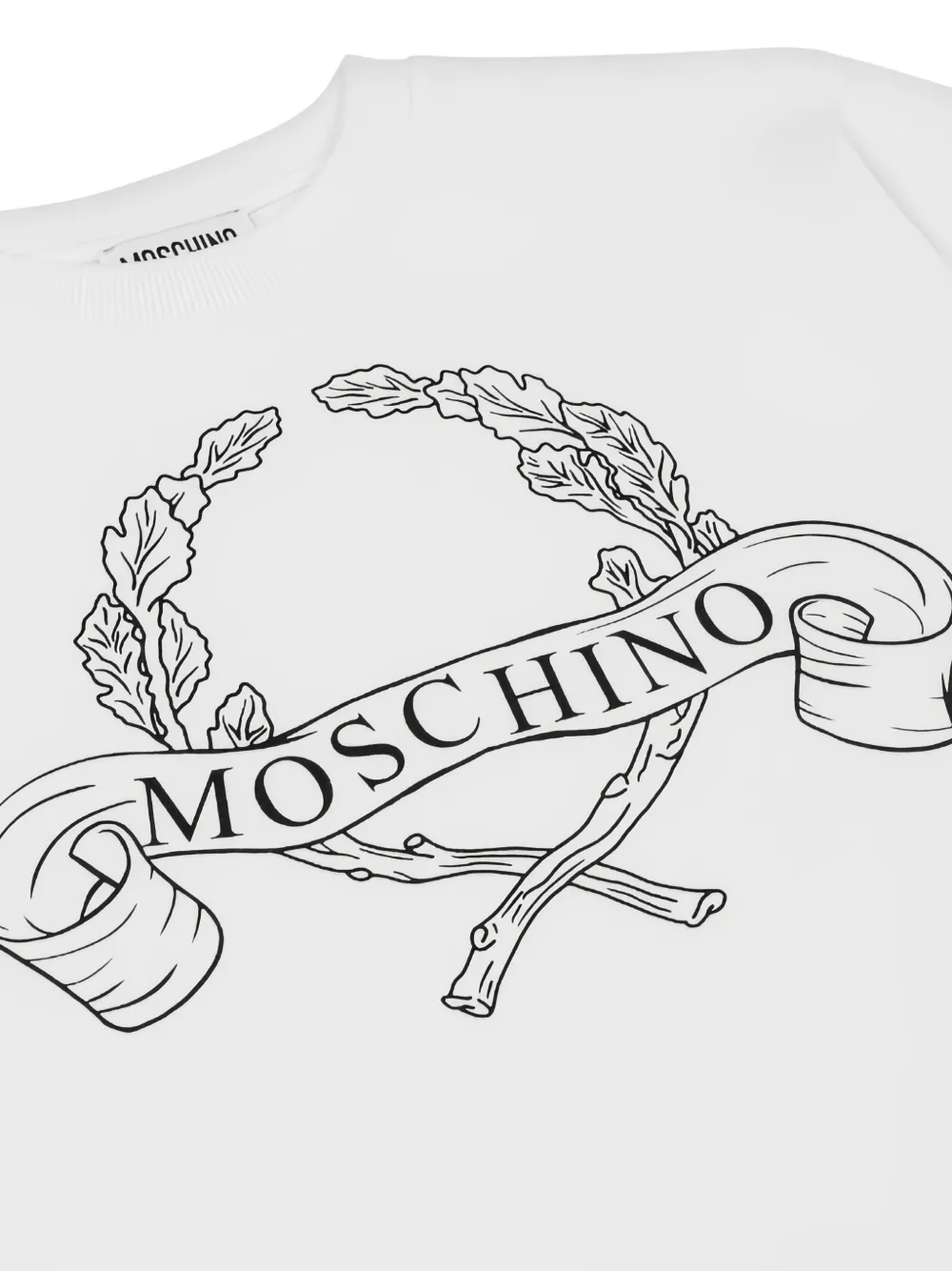 Moschino Kids Lauren Crown katoenen T-shirt met logo-print Wit