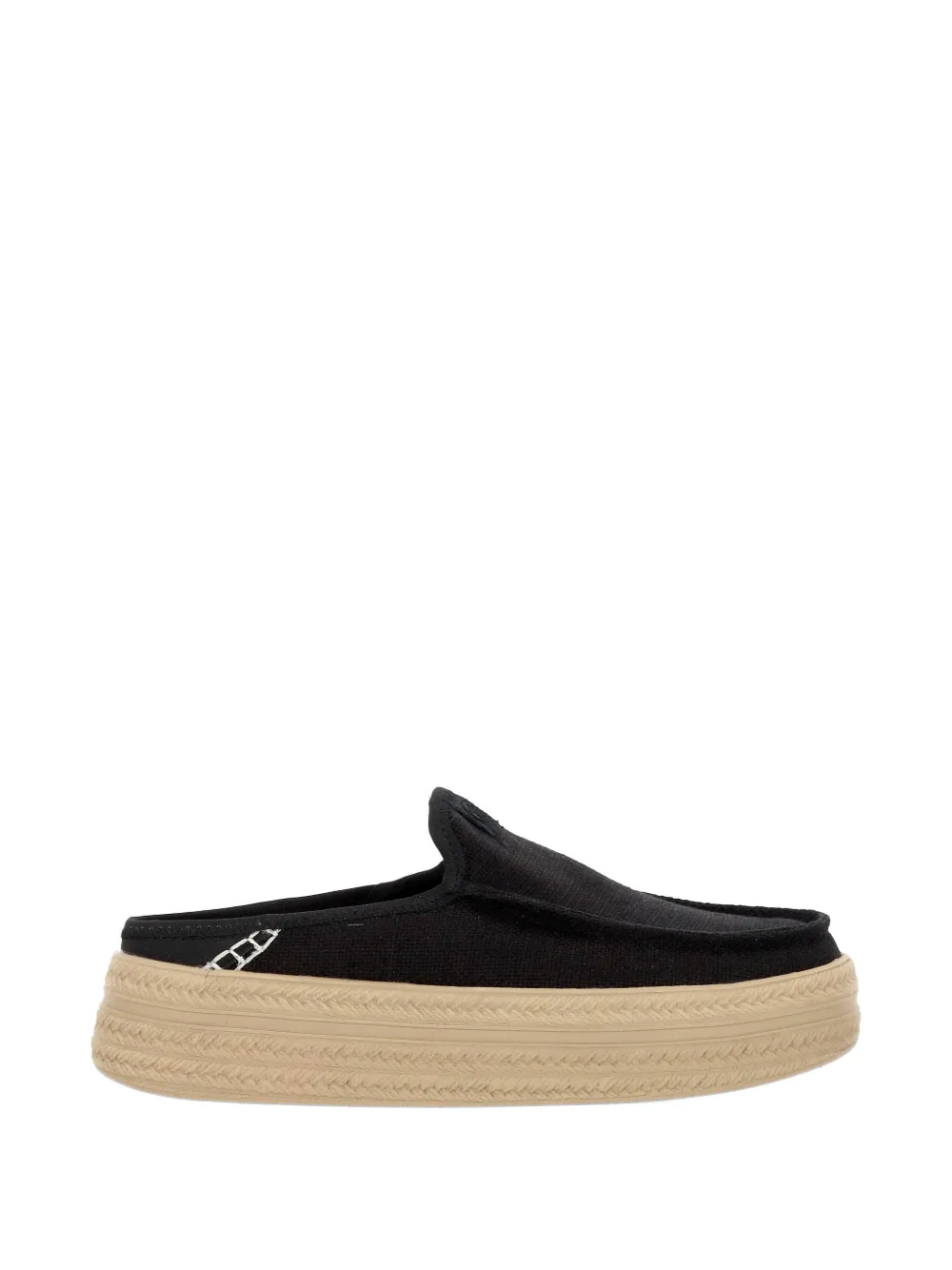 Hey Dude Austin Platform Backless Espadrilles In Black