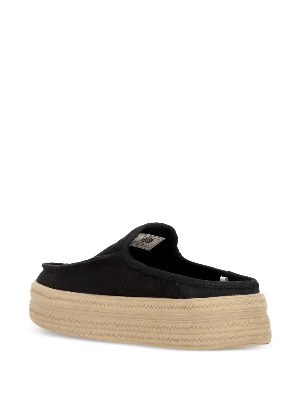 Hey Dude Austin platform backless espadrilles Zwart