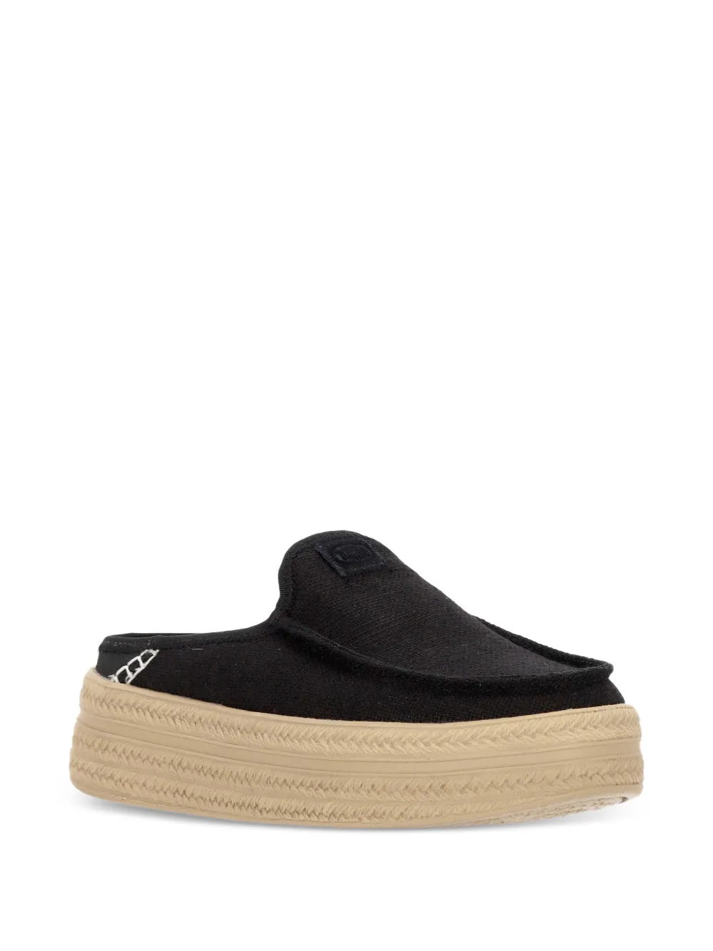 Hey Dude Austin platform backless espadrilles Zwart