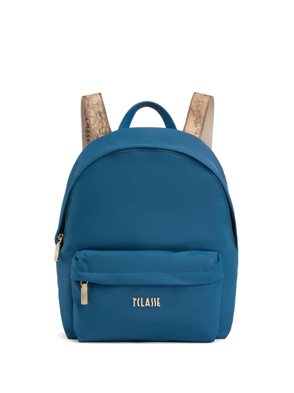 ALVIERO MARTINI 1° CLASSE logo-plaque map-print backpack - Blu