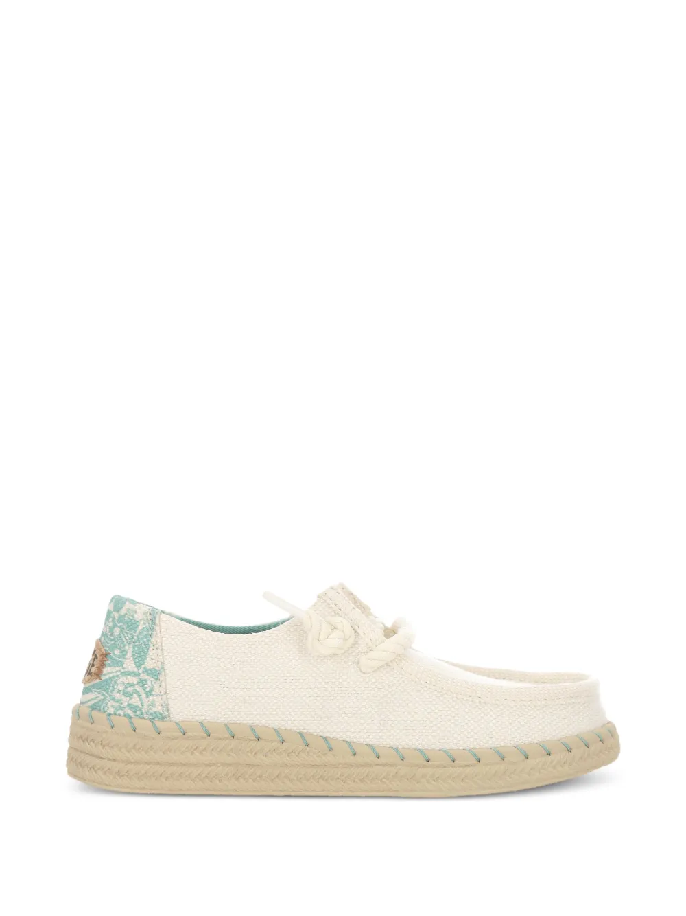Hey Dude Loafers met bloemen-print en touw Wit