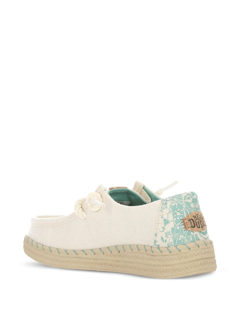 Hey Dude Loafers met bloemen-print en touw Wit