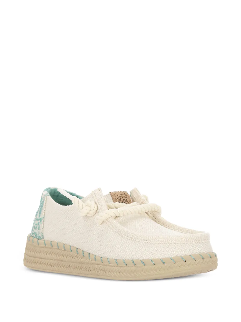 Hey Dude Loafers met bloemen-print en touw Wit