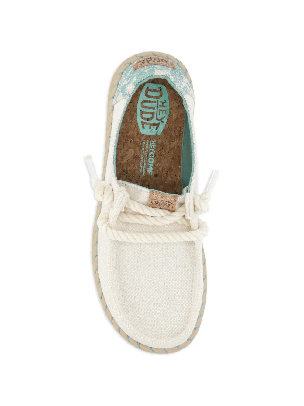 Hey Dude Loafers met bloemen-print en touw Wit