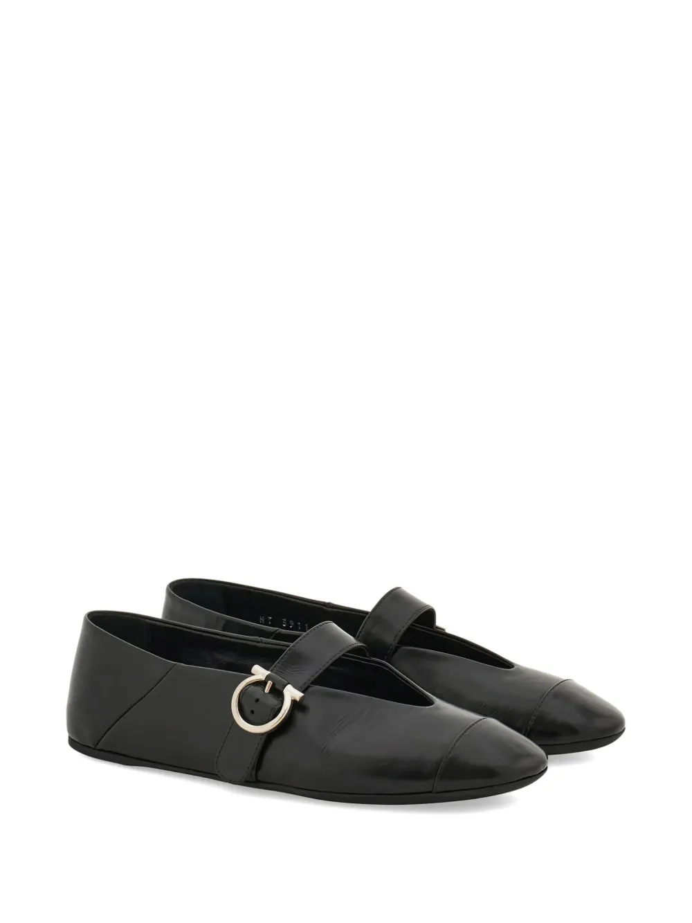 Ferragamo Gancini ballerina's met bandje Zwart