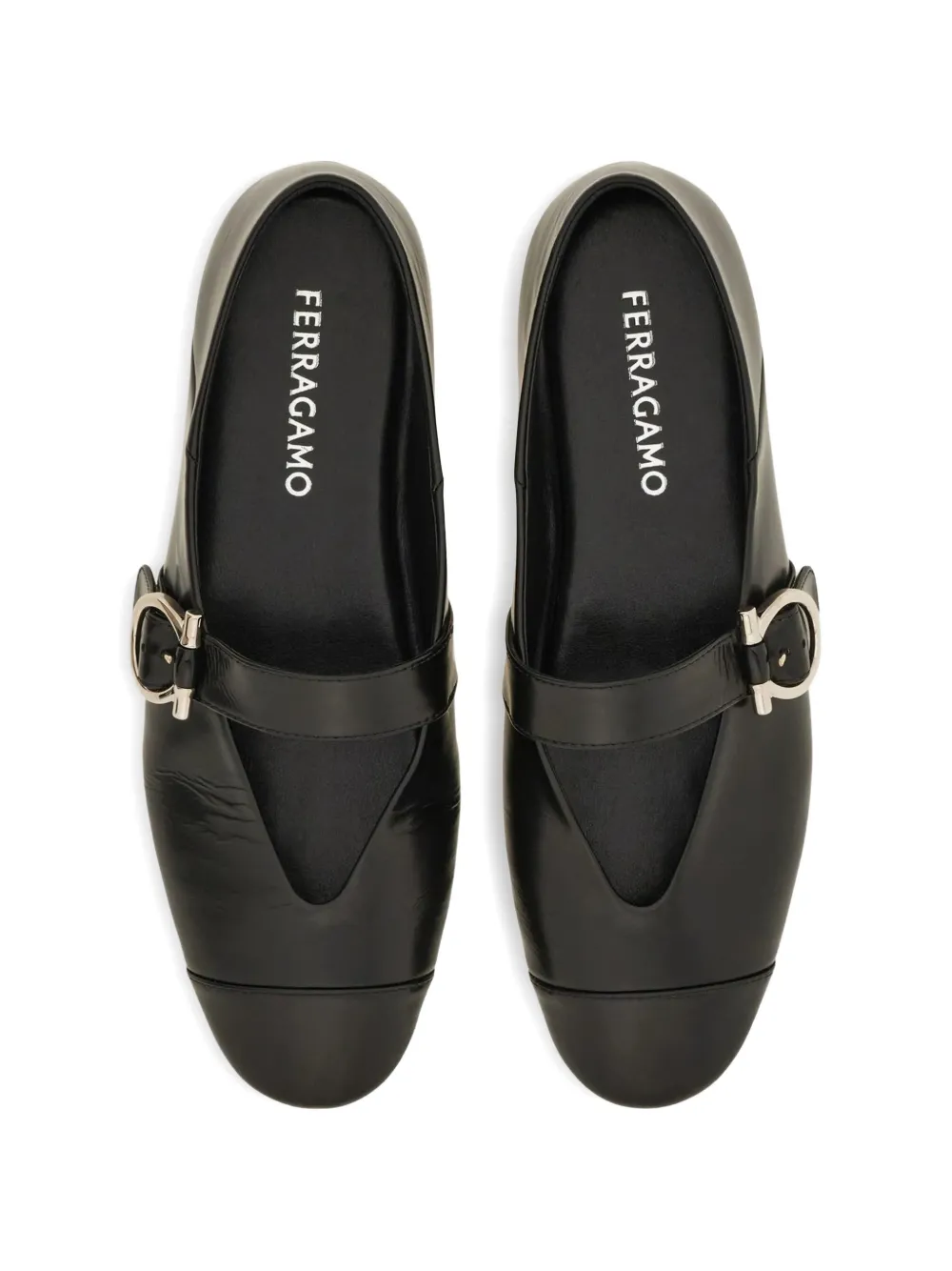 Ferragamo Gancini ballerina's met bandje Zwart