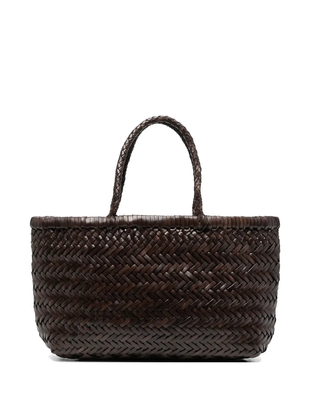 DRAGON DIFFUSION woven leather tote bag - Marrone