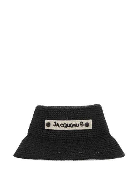 Jacquemus The Plage logo-patch woven bucket hat
