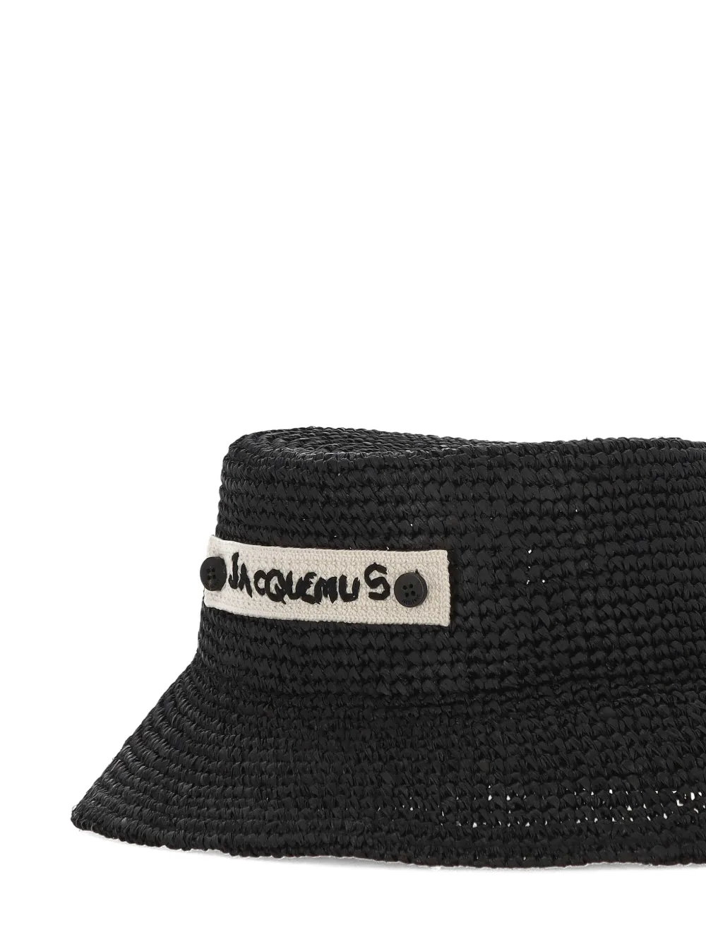 Jacquemus The Plage geweven vissershoed met logo-patch Zwart