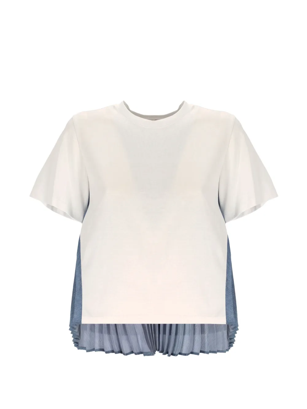 EMME pleated-panelled T-shirt - Weiß
