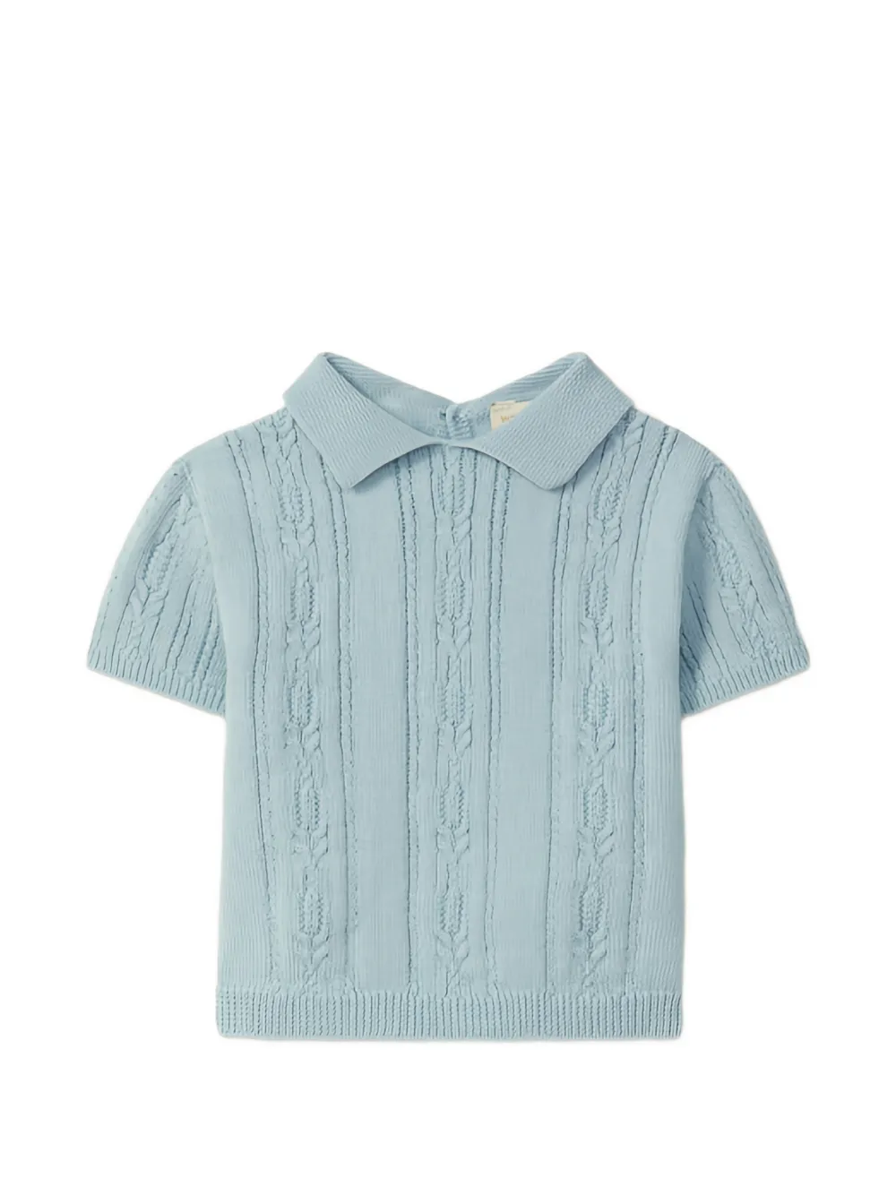 Wedoble cable-knit collared T-shirt - Blu