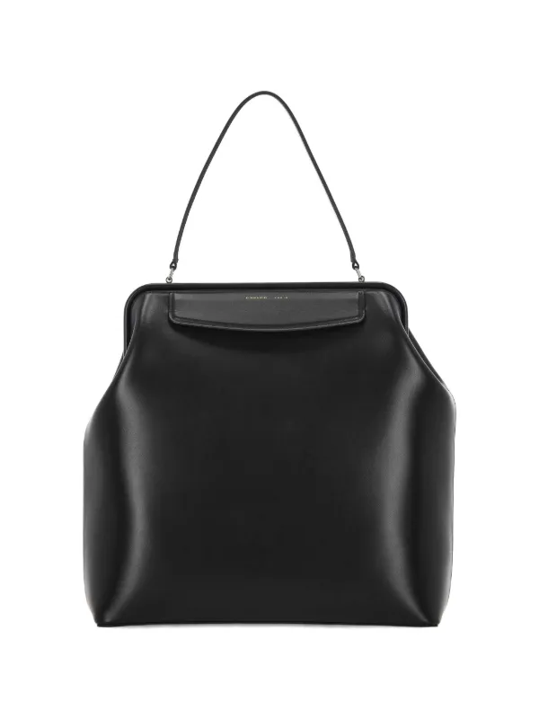Carven Large Carmen Leather Tote Bag in Black