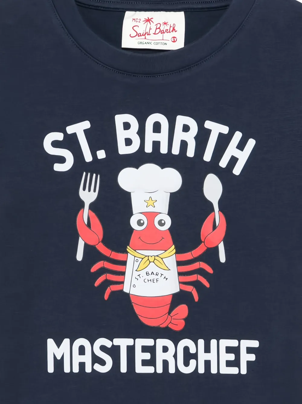 MC2 Saint Barth Kids T-shirt met kreeftprint Blauw