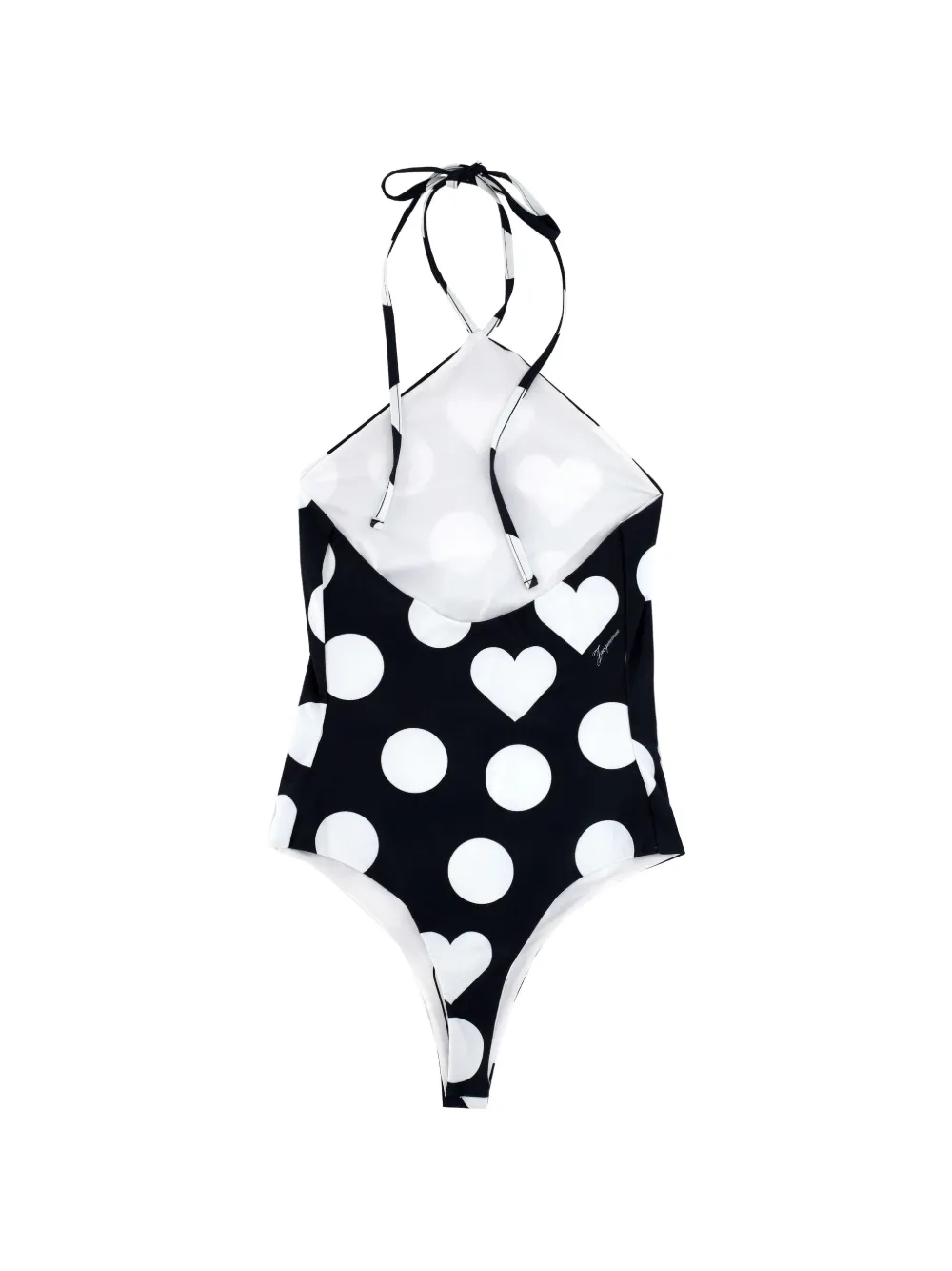 Jacquemus heart-print polka-dot swimsuit - Blu