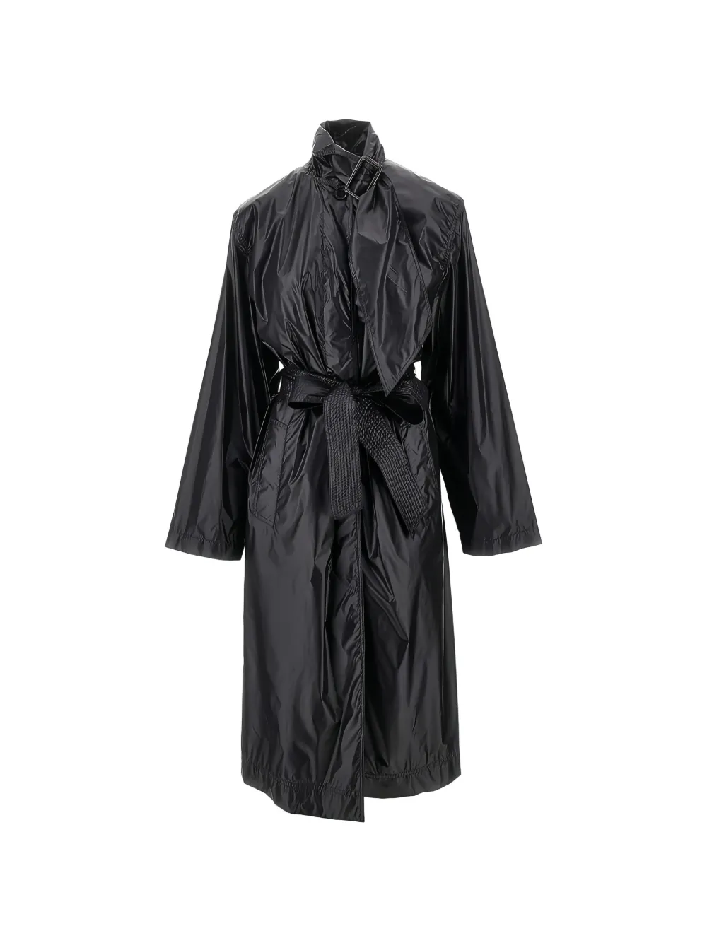 Saint Laurent belted buckled-collar trench coat - Schwarz
