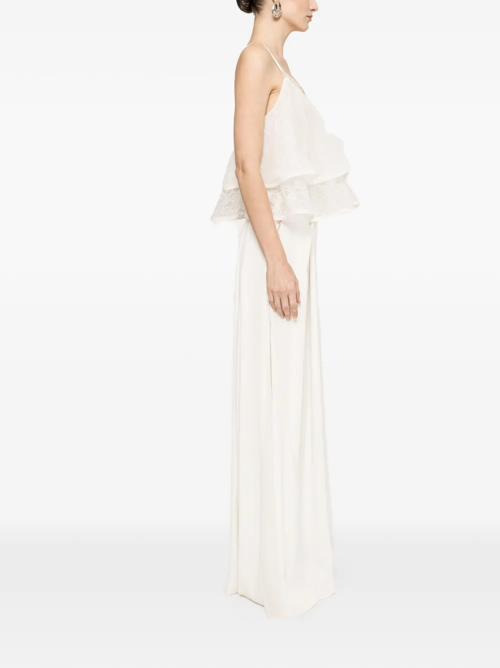 NISSA Chiffon geplooide top Wit
