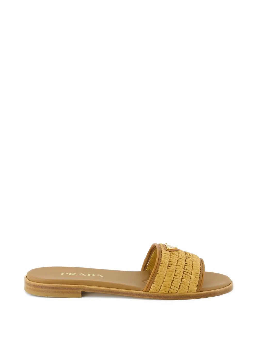 Prada crochet-detail leather slides - Toni neutri