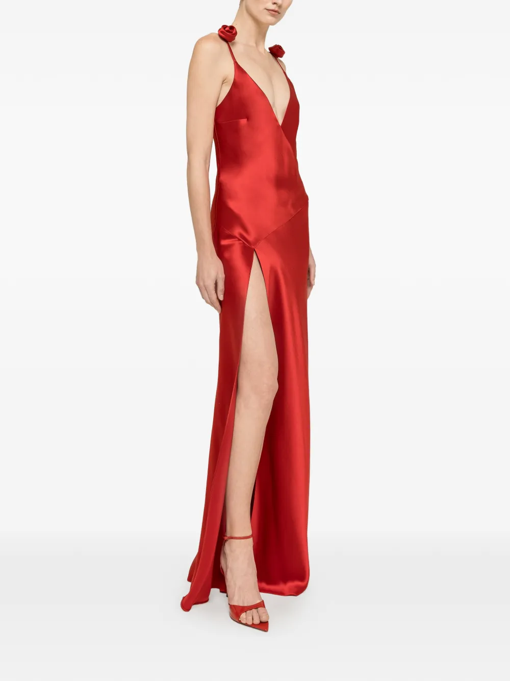 NISSA Maxi-jurk met open rug Rood