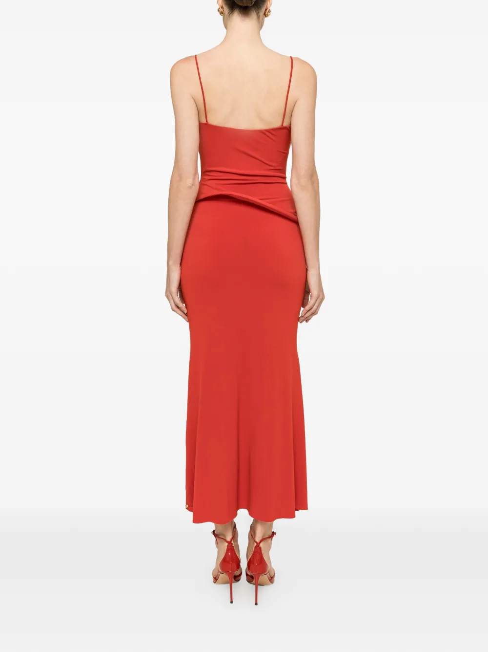 NISSA Jurk met bloemenpatch Rood
