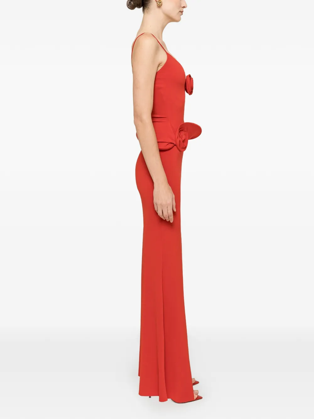 NISSA Jurk met bloemenpatch Rood