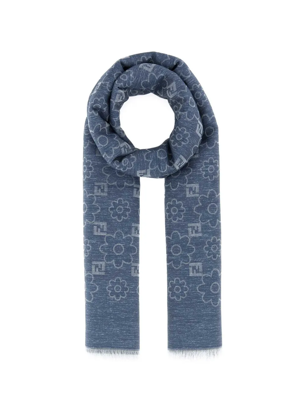 FENDI FF-motif scarf - Blue