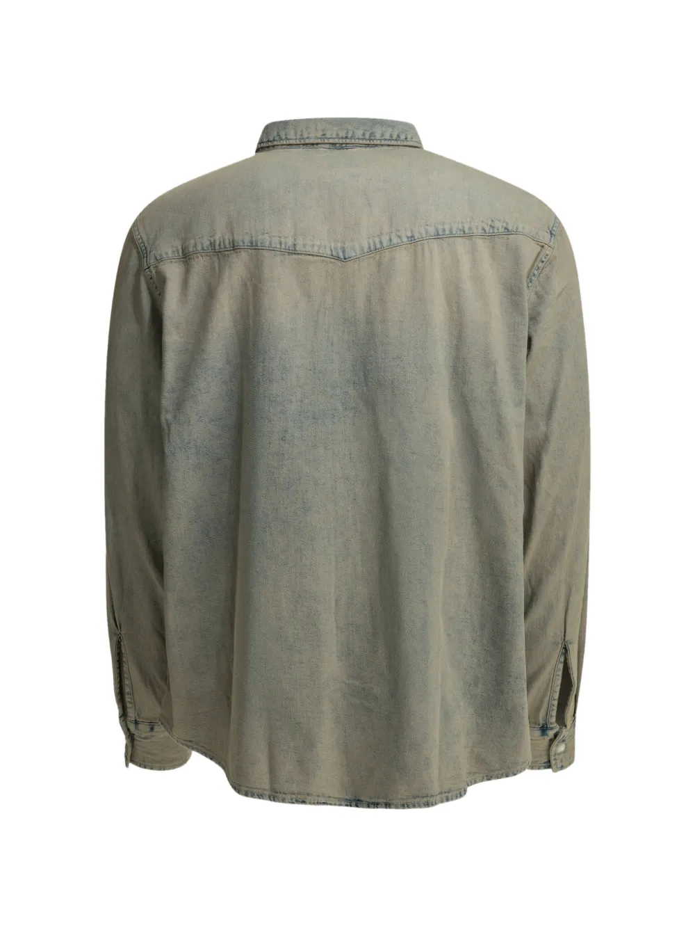 Levi's acid-wash button-down denim shirt Blauw