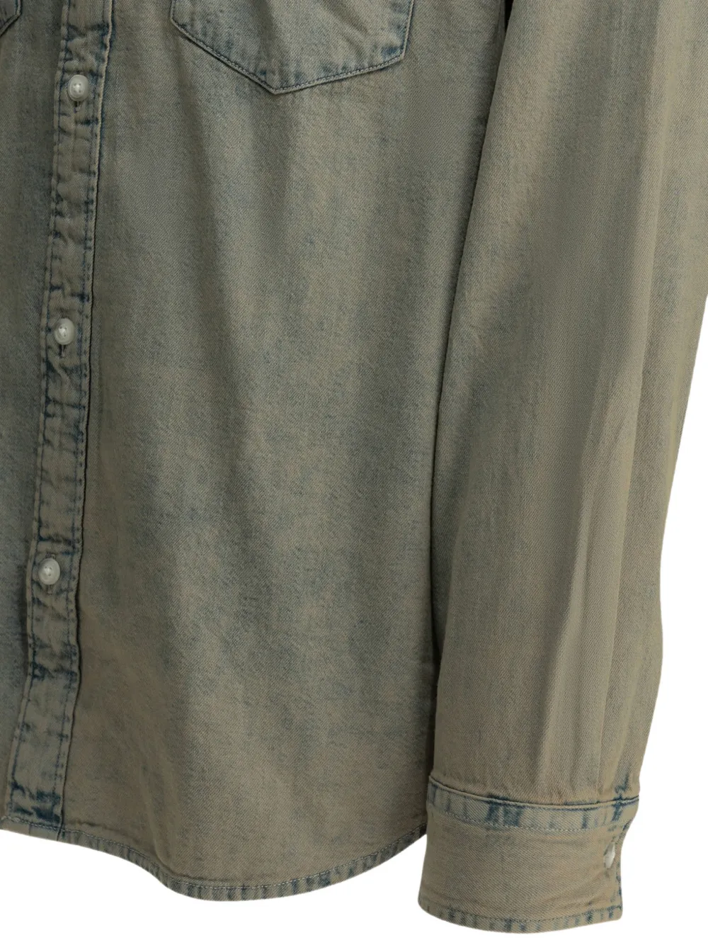 Levi's acid-wash button-down denim shirt Blauw